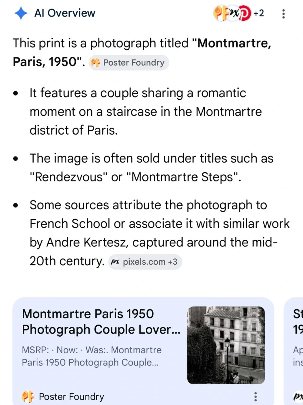 Vintage Paris Montmartre Framed Art Print Black Wood Frame French Wall Decor